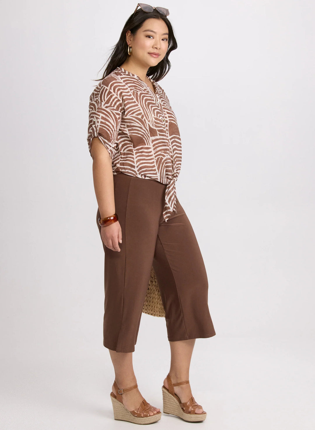 LAURA Side Slit Pull-On Capris