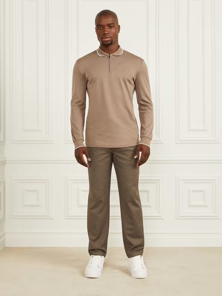 Guess Long-Sleeve Zip Polo