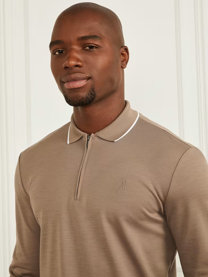 Guess Long-Sleeve Zip Polo