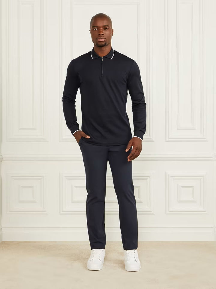 Guess Long-Sleeve Zip Polo