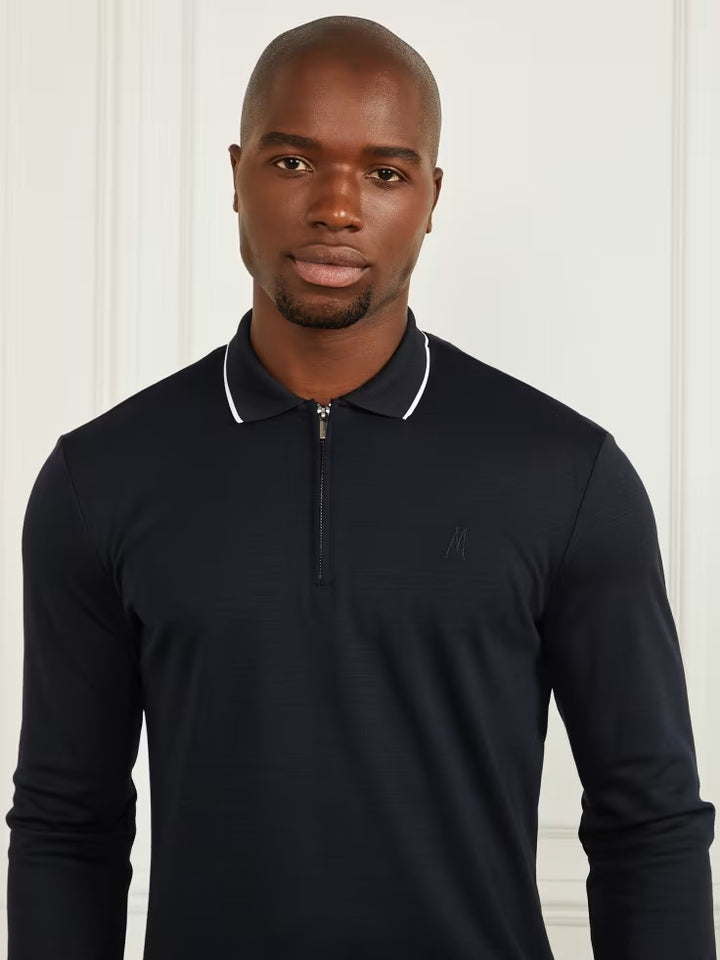 Guess Long-Sleeve Zip Polo