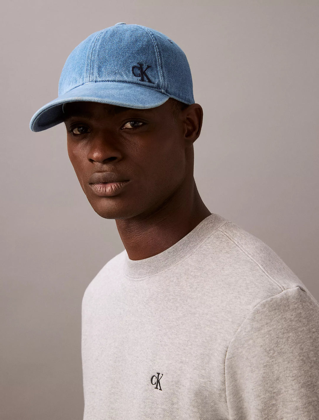 Calvin Klein Washed Denim Embroidered Logo Baseball Cap
