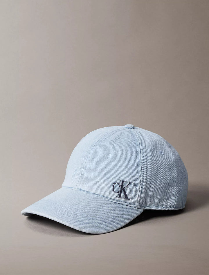 Calvin Klein Washed Denim Embroidered Logo Baseball Cap