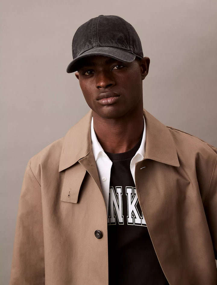 Calvin Klein Washed Denim Embroidered Logo Baseball Cap