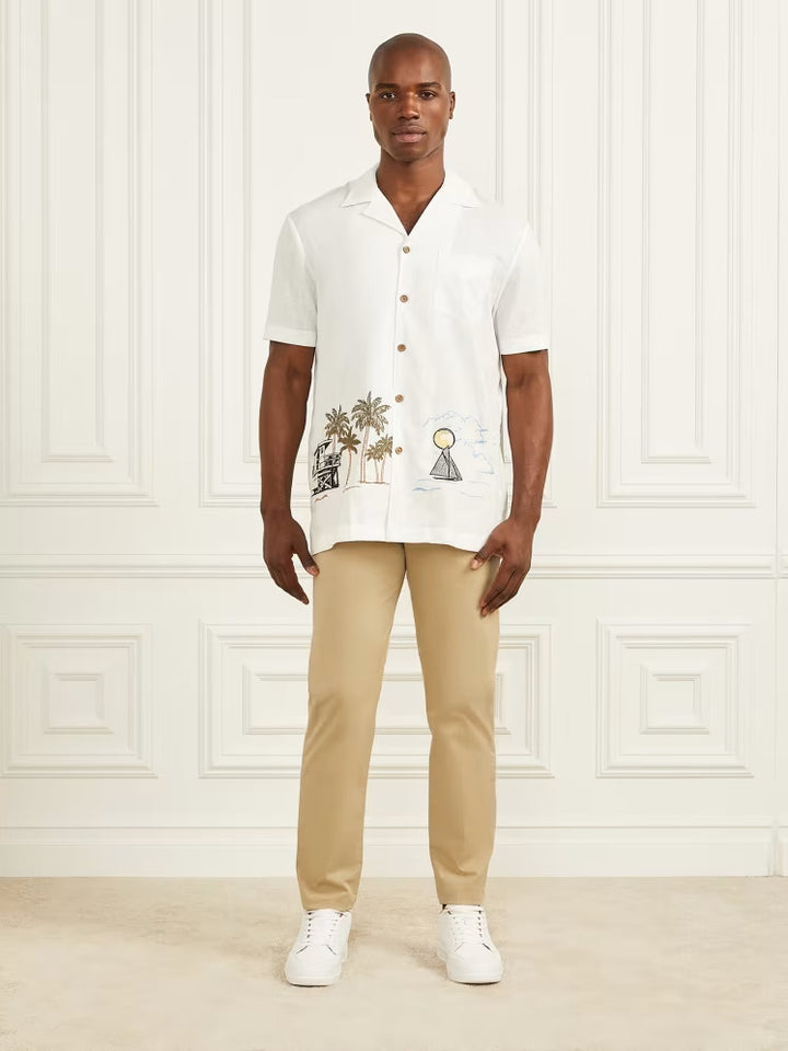 Guess Eco Billy Embroidered Bowling Shirt
