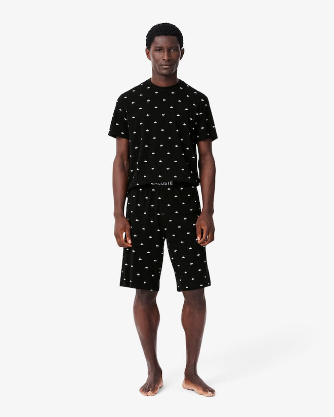 Lacoste Men's Printed Cotton Pajama Set