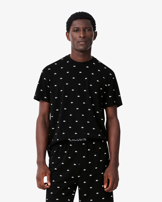 Lacoste Men's Printed Cotton Pajama Set