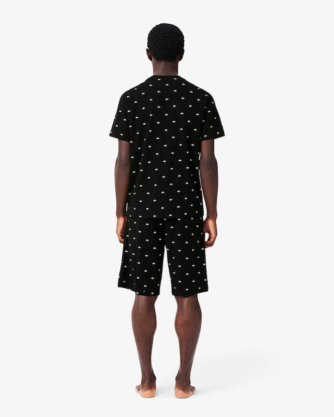 Lacoste Men's Printed Cotton Pajama Set