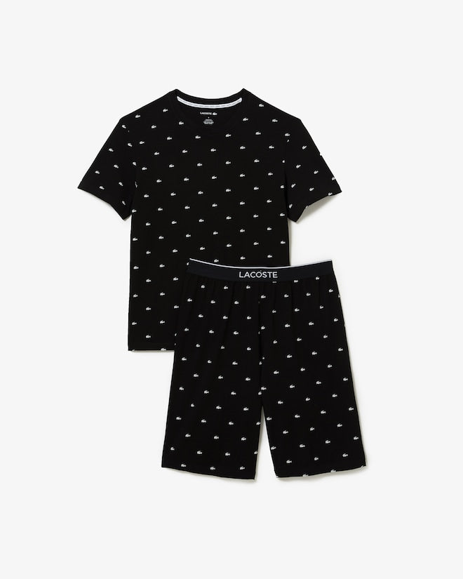 Lacoste Men's Printed Cotton Pajama Set