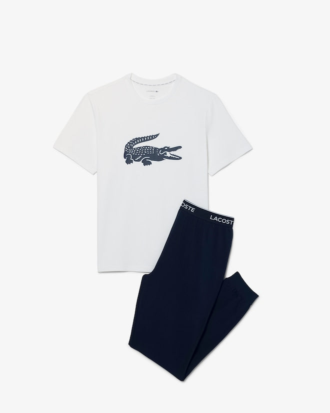 Lacoste Men's Printed Jersey Pajama Set
