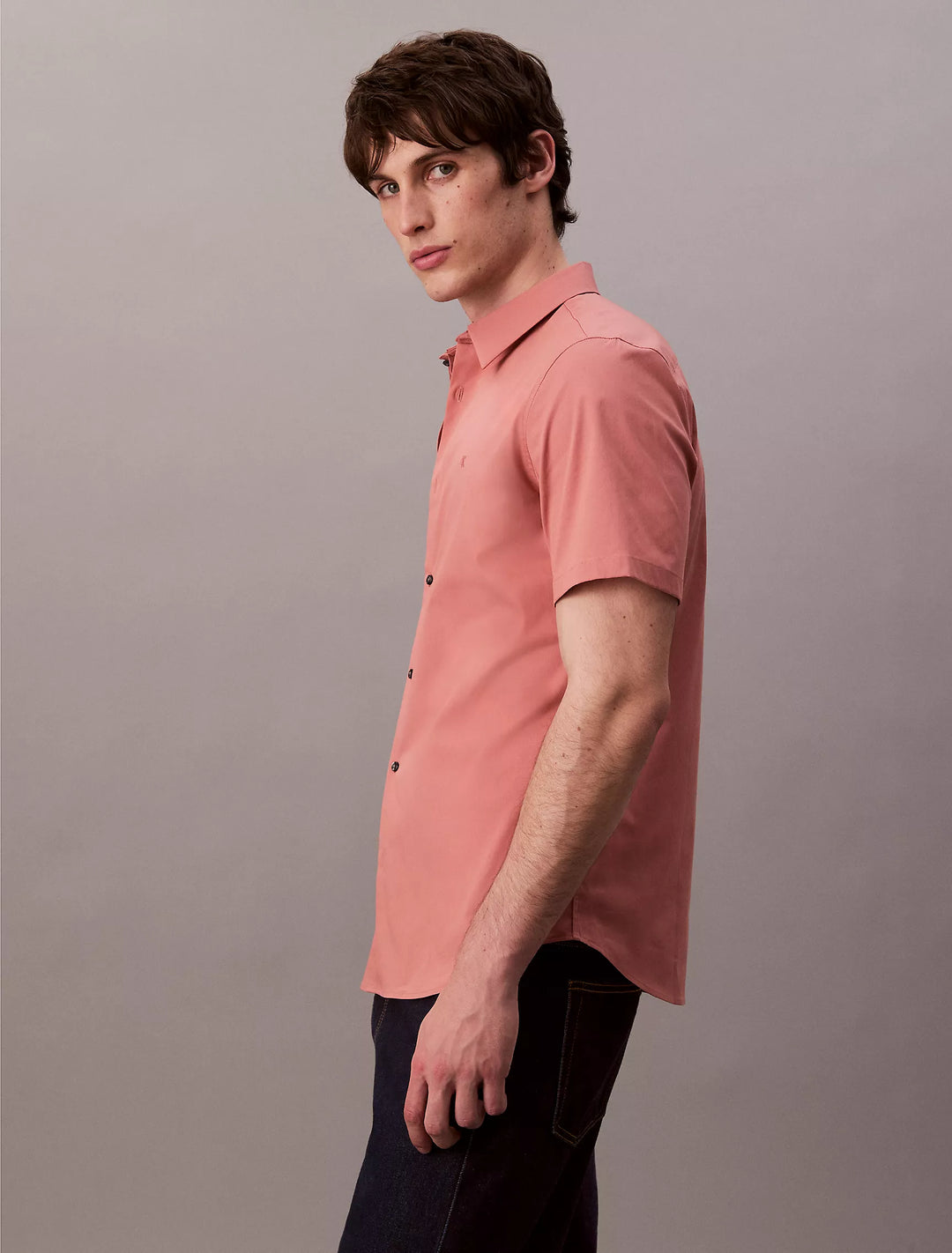 Calvin Klein Cotton Stretch Slim Button-Down Shirt