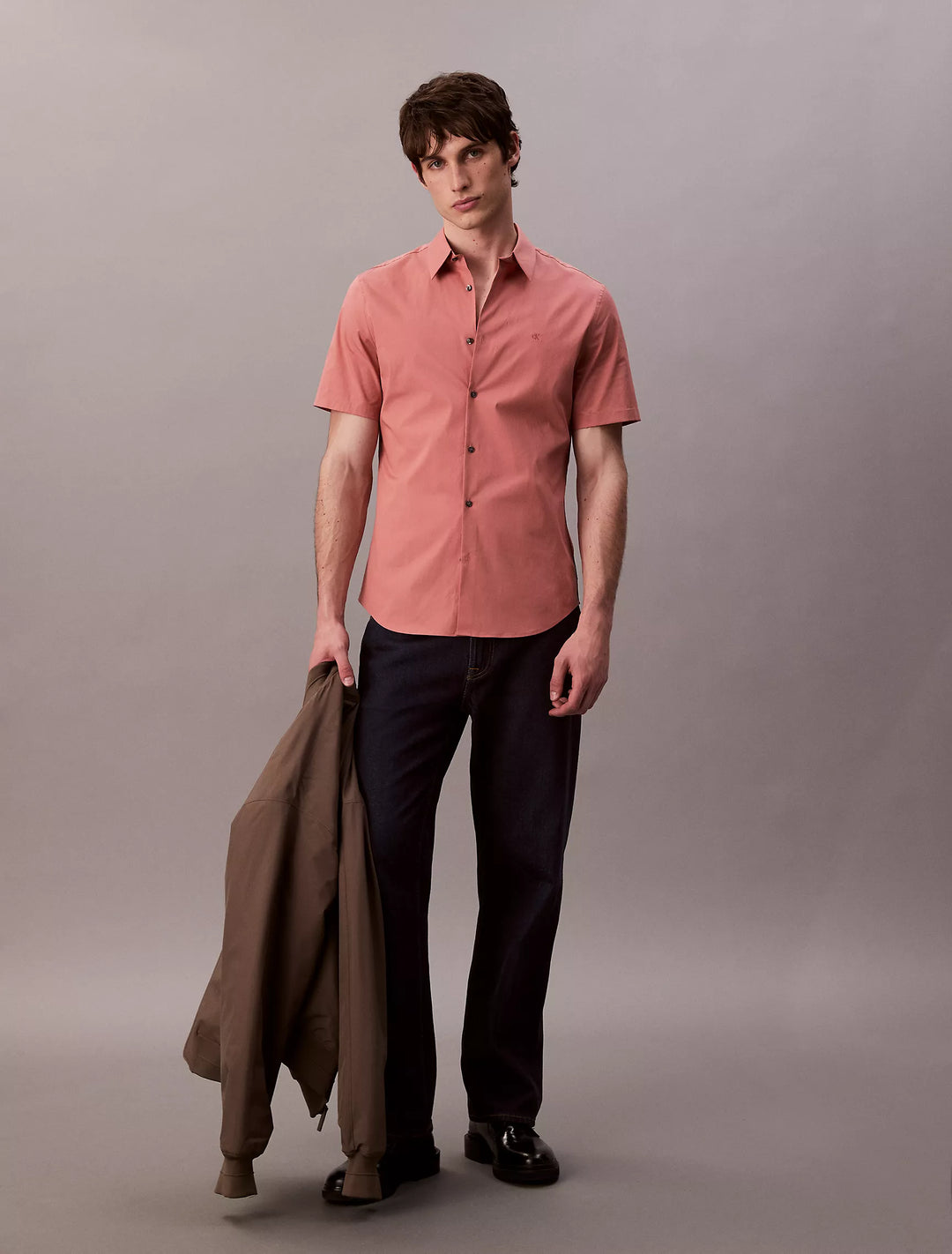 Calvin Klein Cotton Stretch Slim Button-Down Shirt