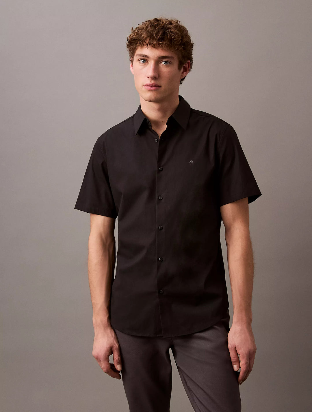 Calvin Klein Cotton Stretch Slim Button-Down Shirt