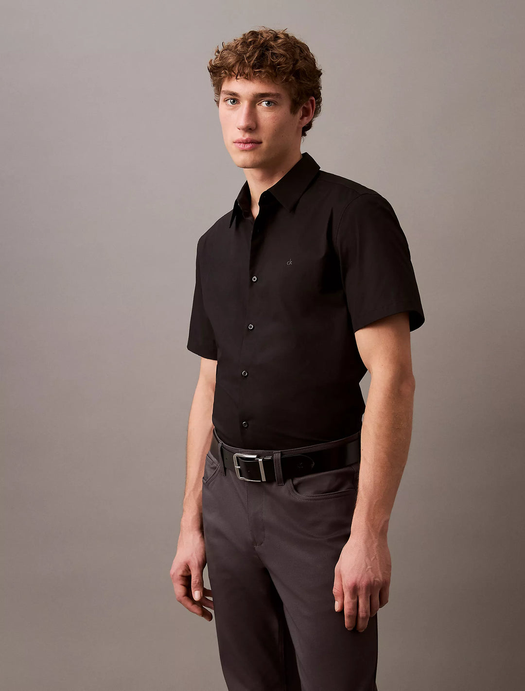 Calvin Klein Cotton Stretch Slim Button-Down Shirt