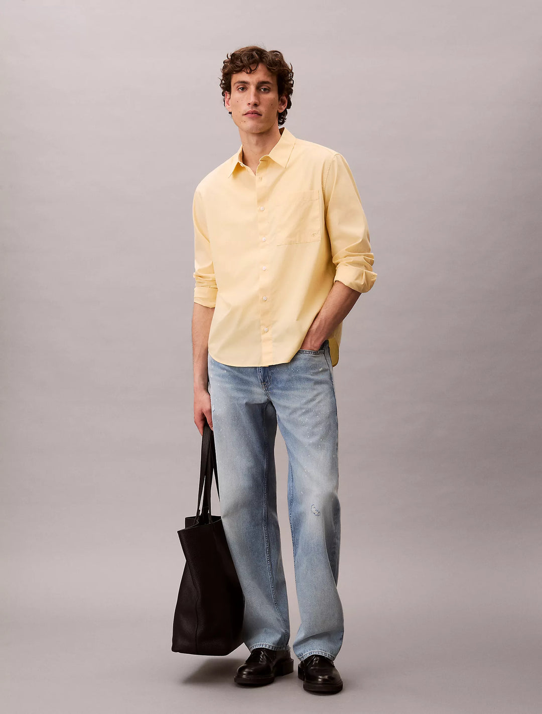 Calvin Klein Cotton Poplin Relaxed Button-Down Shirt