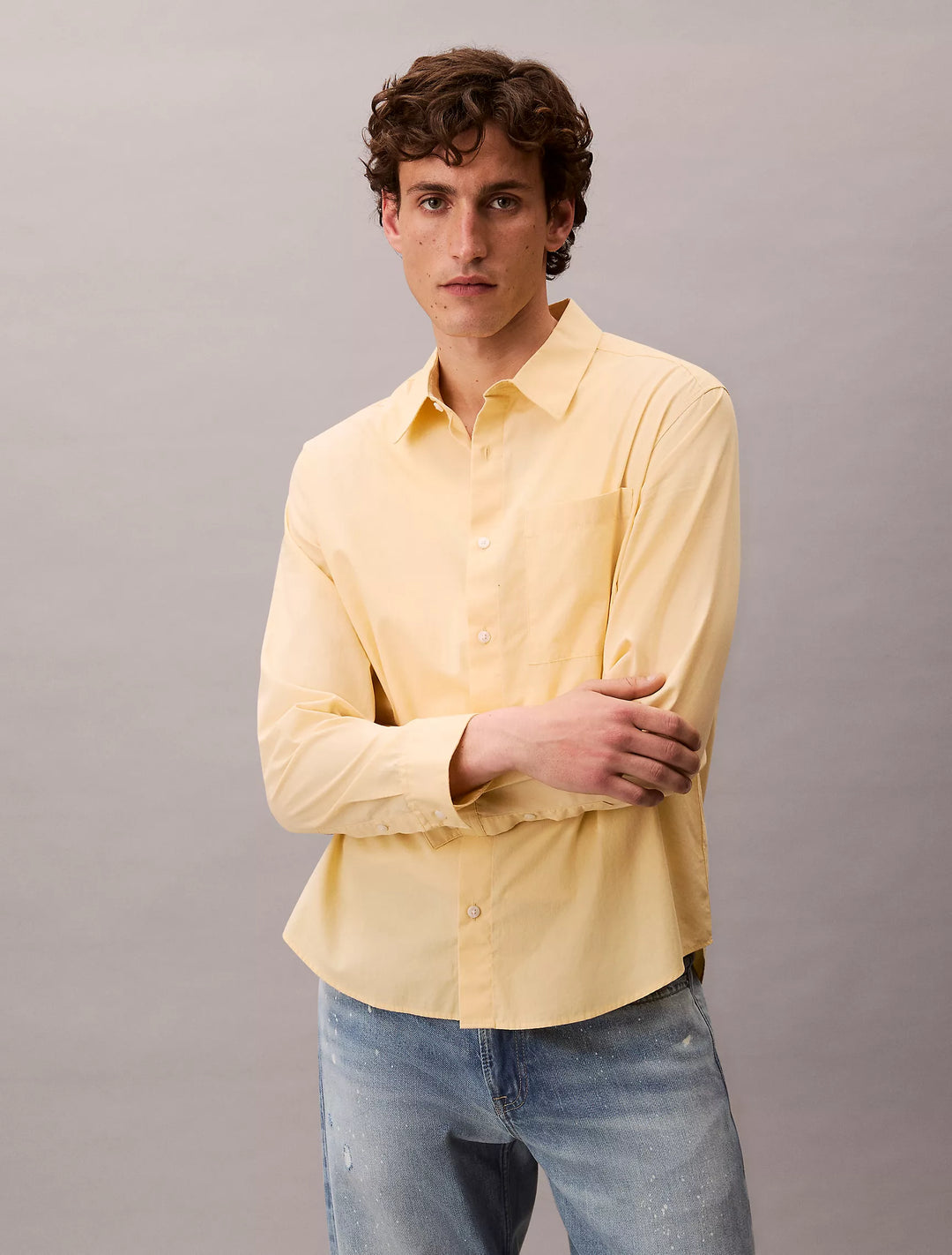 Calvin Klein Cotton Poplin Relaxed Button-Down Shirt