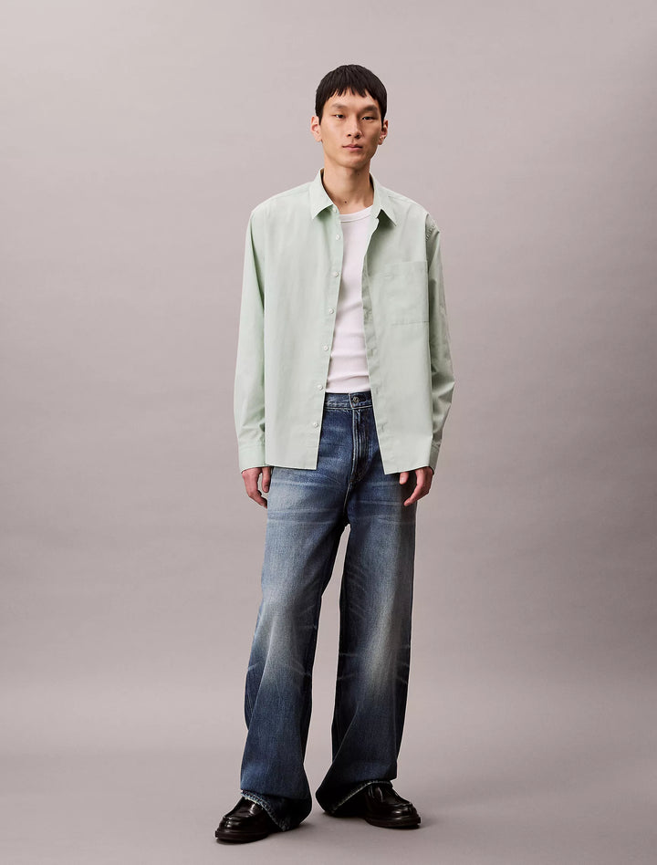 Calvin Klein Cotton Poplin Relaxed Button-Down Shirt