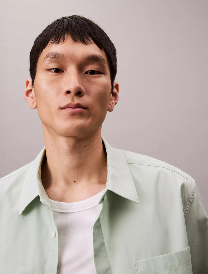 Calvin Klein Cotton Poplin Relaxed Button-Down Shirt