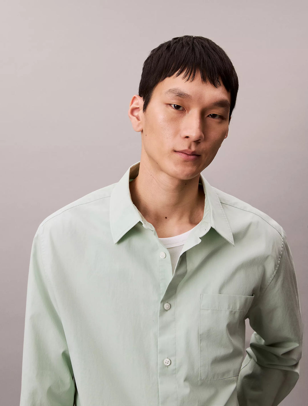 Calvin Klein Cotton Poplin Relaxed Button-Down Shirt