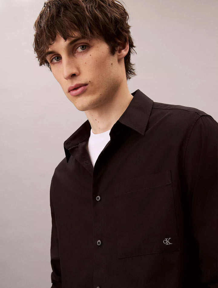 Calvin Klein Cotton Poplin Relaxed Button-Down Shirt