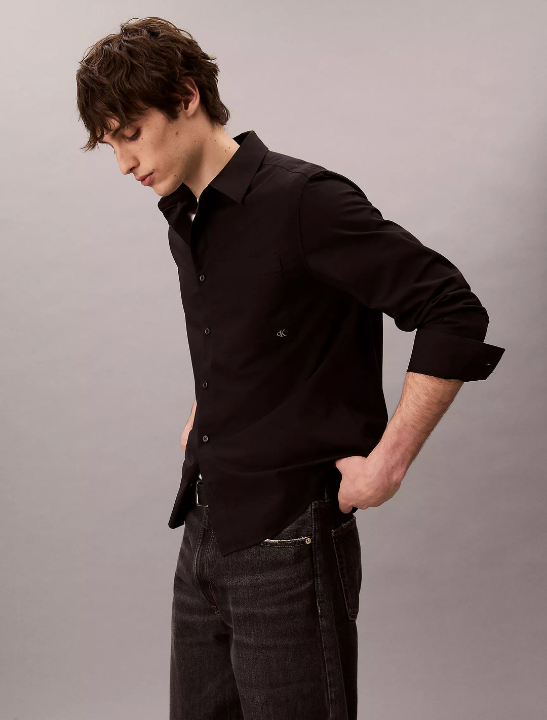 Calvin Klein Cotton Poplin Relaxed Button-Down Shirt