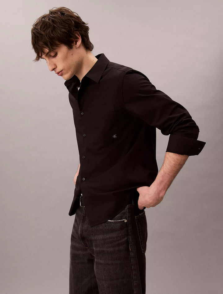 Calvin Klein Cotton Poplin Relaxed Button-Down Shirt