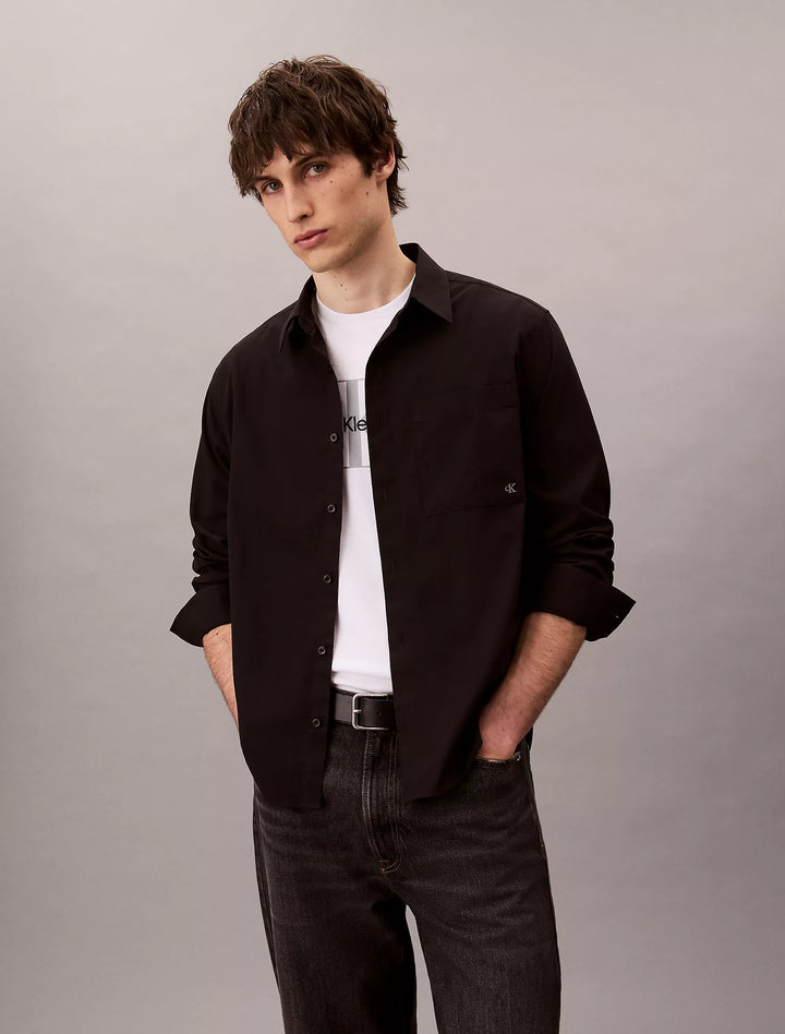 Calvin Klein Cotton Poplin Relaxed Button-Down Shirt