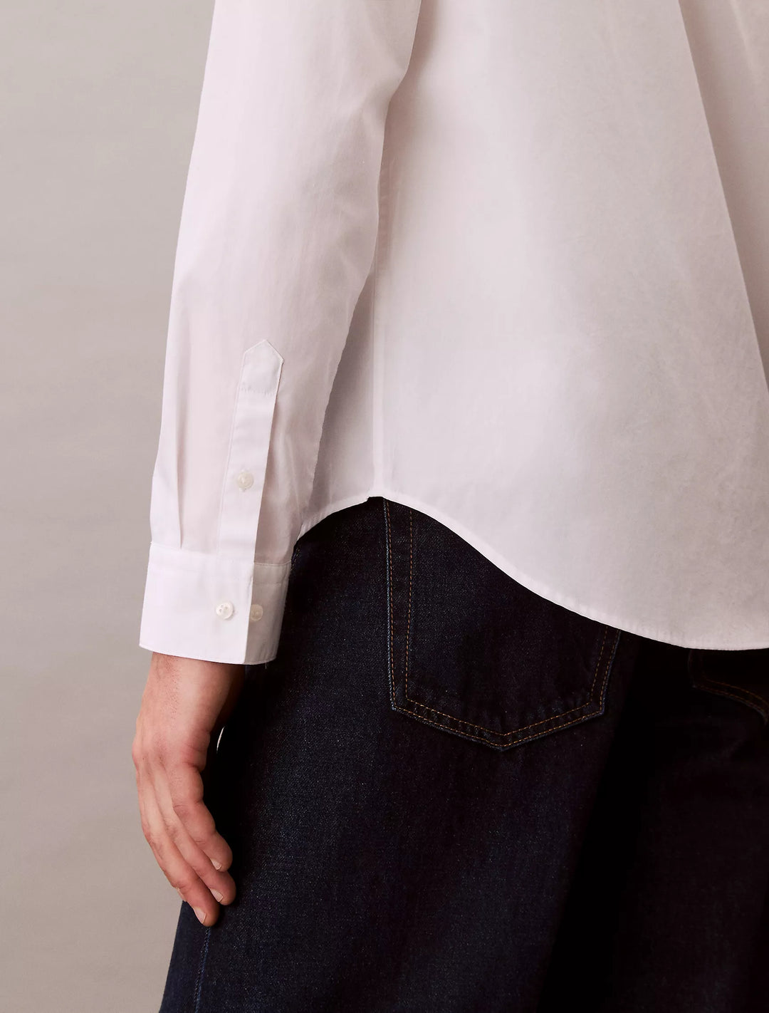Calvin Klein Cotton Poplin Relaxed Button-Down Shirt