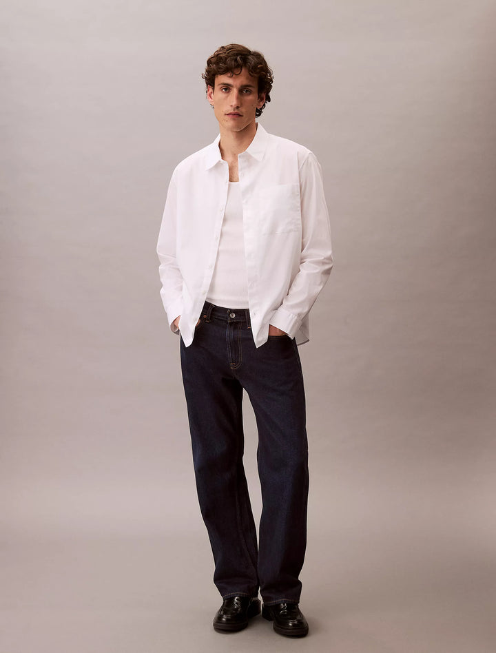 Calvin Klein Cotton Poplin Relaxed Button-Down Shirt