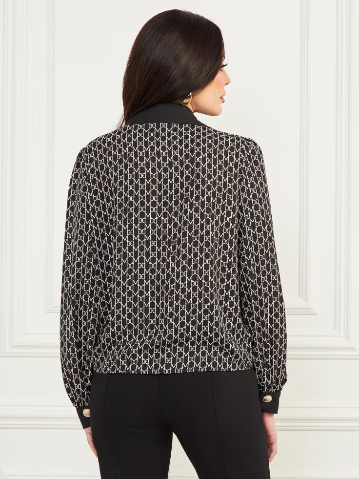 Guess Freda Printed Chain Scarf Blouse