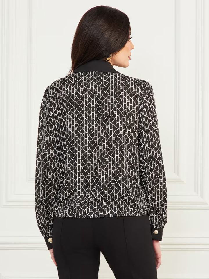 Guess Freda Printed Chain Scarf Blouse