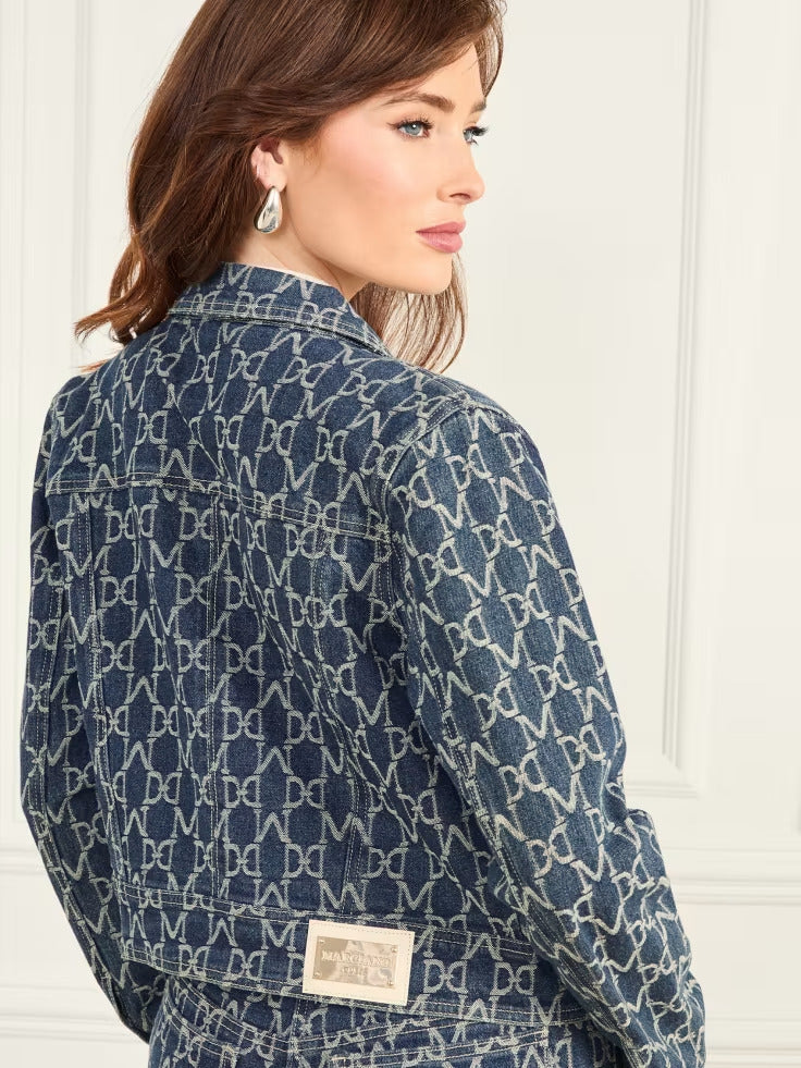 Guess Bea Monogram Denim Trucker Jacket