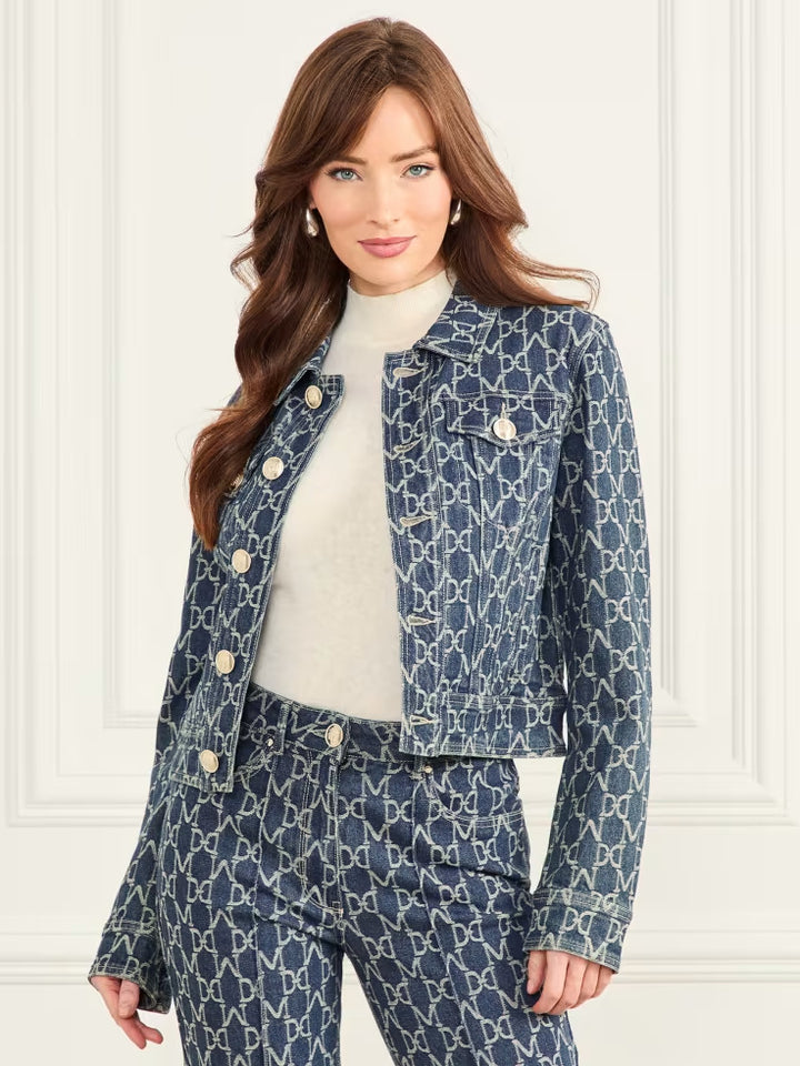 Guess Bea Monogram Denim Trucker Jacket