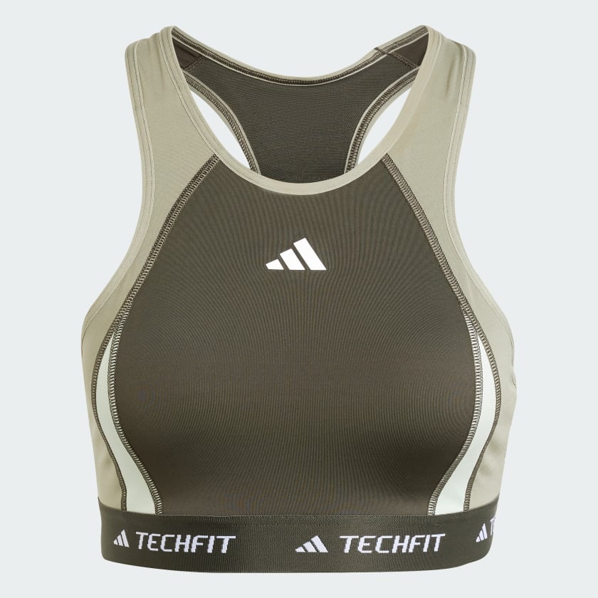 Adidas Techfit Medium-Support High-Neck Colorblock Bra