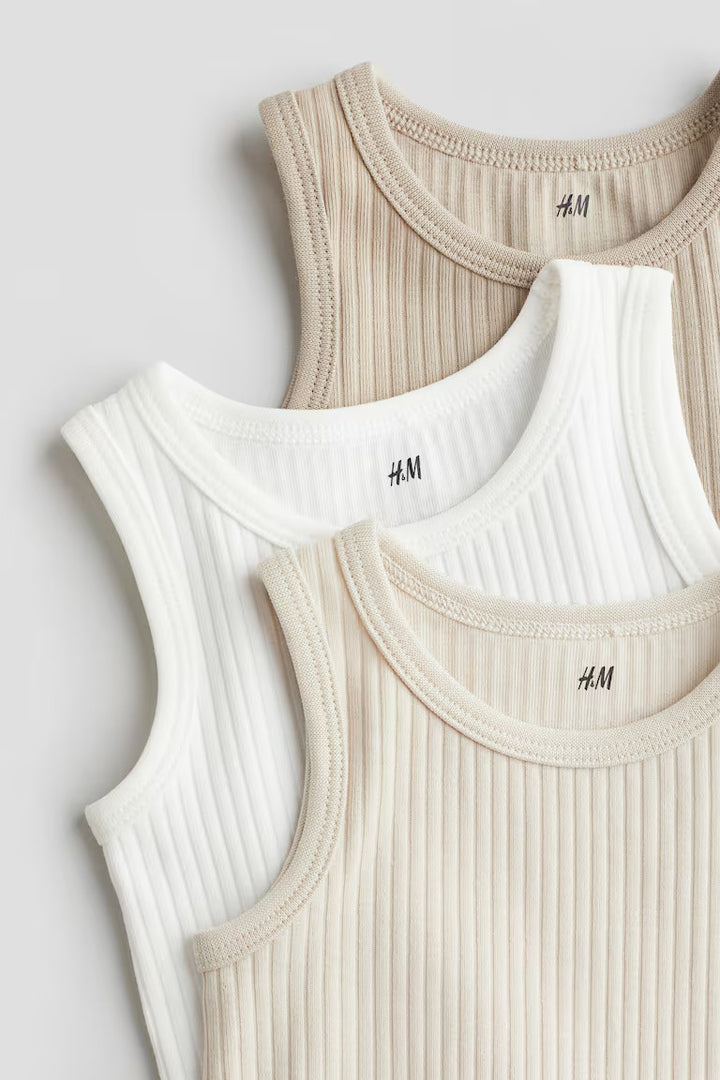 H&M 3-PACK SLEEVELESS BODYSUITS