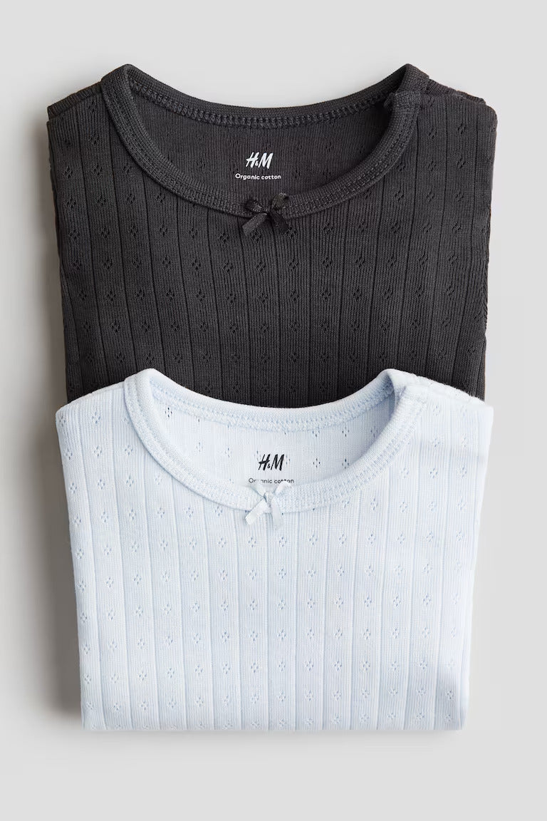 H&M 2-PACK POINTELLE BODYSUITS