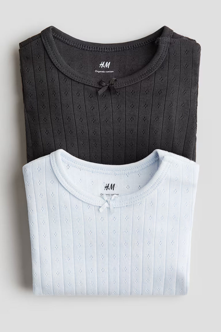 H&M 2-PACK POINTELLE BODYSUITS
