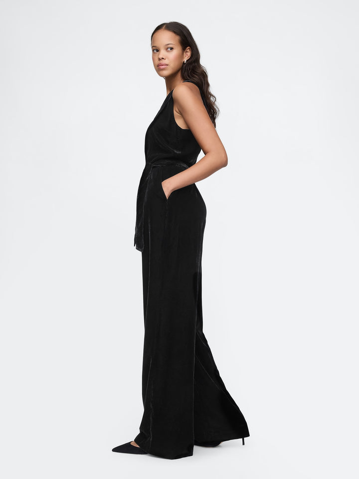 Gap Recycled Velvet V-Neck Jumpsuit