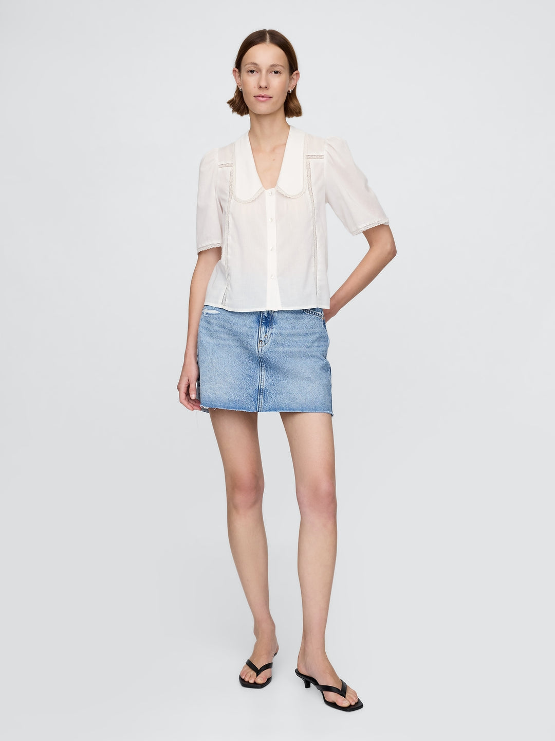 Gap Lace Peter Pan Collar Top