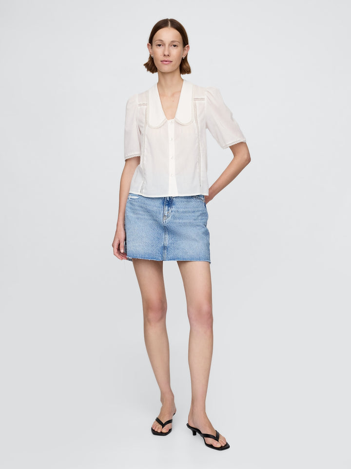 Gap Lace Peter Pan Collar Top