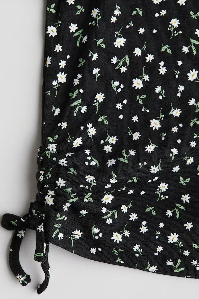 H&M JERSEY TOP WITH DRAWSTRINGS