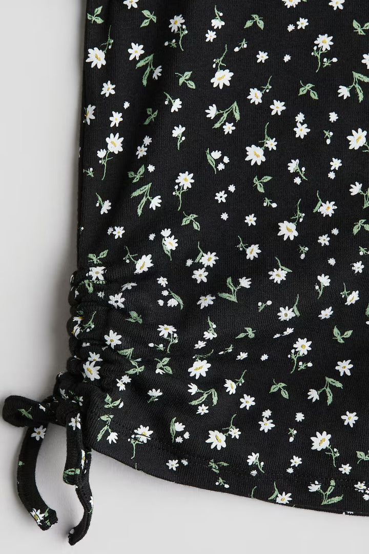 H&M JERSEY TOP WITH DRAWSTRINGS