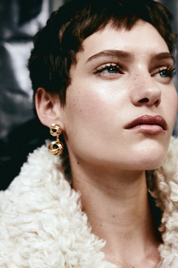 H&M KNOT-DETAIL FRONT-BACK EARRINGS