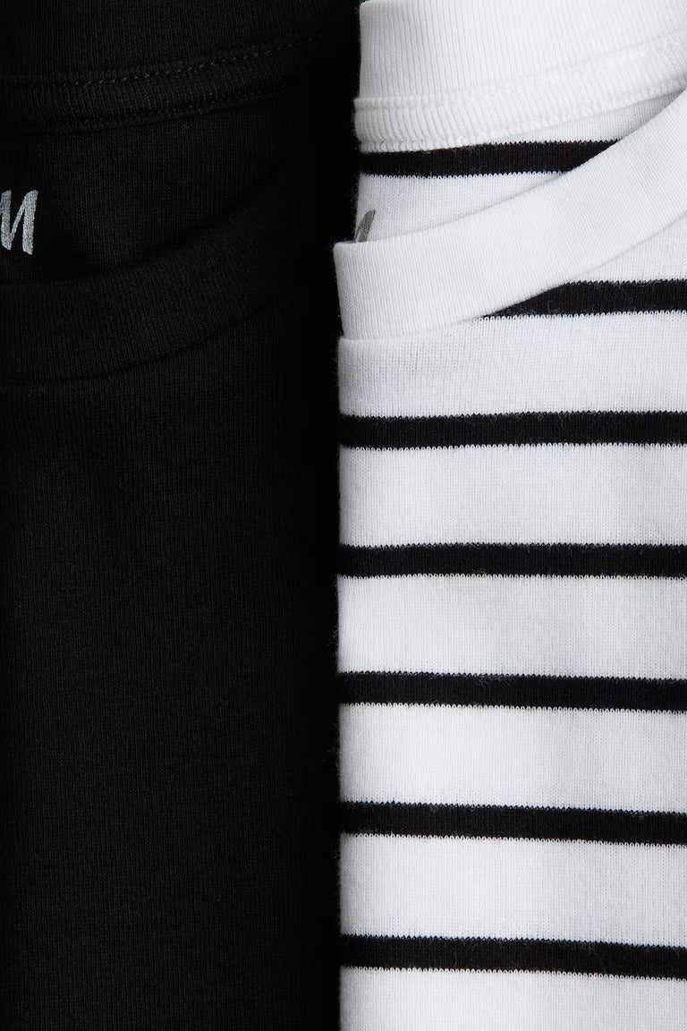 H&M 2-PACK COTTON JERSEY TOPS