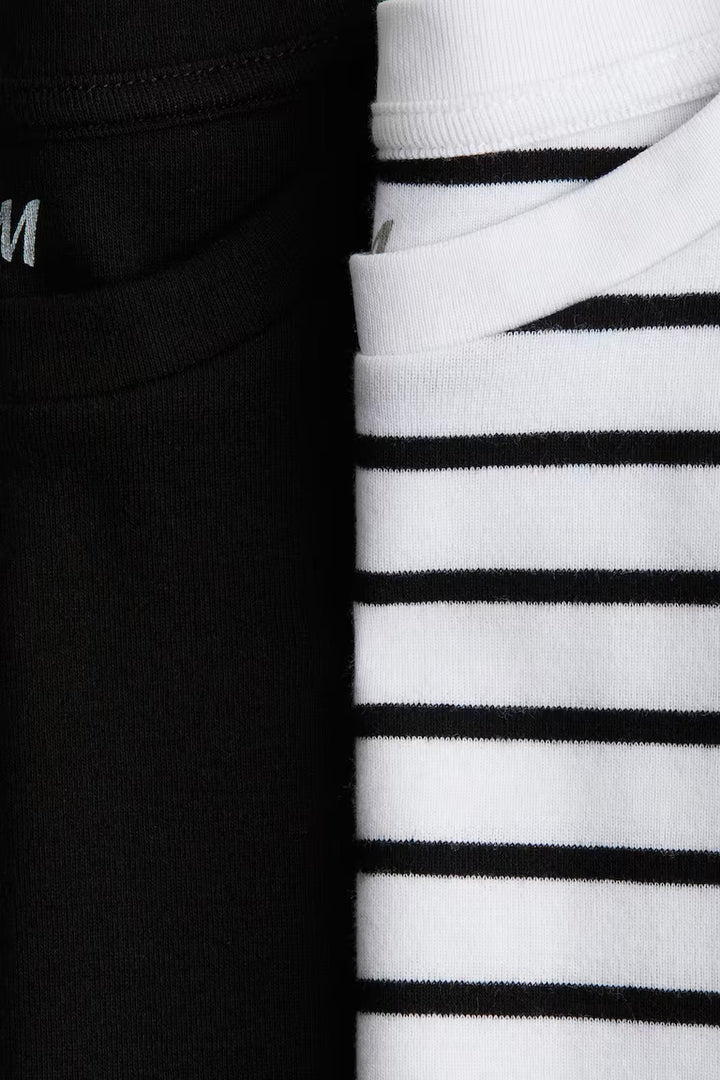 H&M 2-PACK COTTON JERSEY TOPS