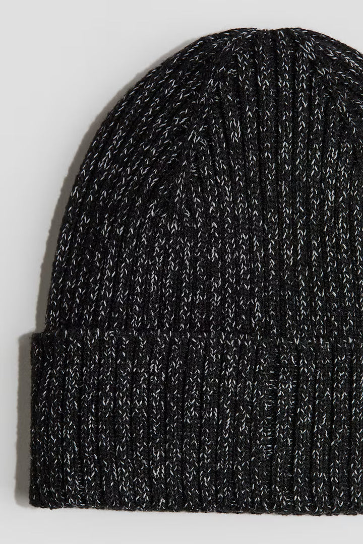 H&M REFLECTIVE RIB-KNIT BEANIE