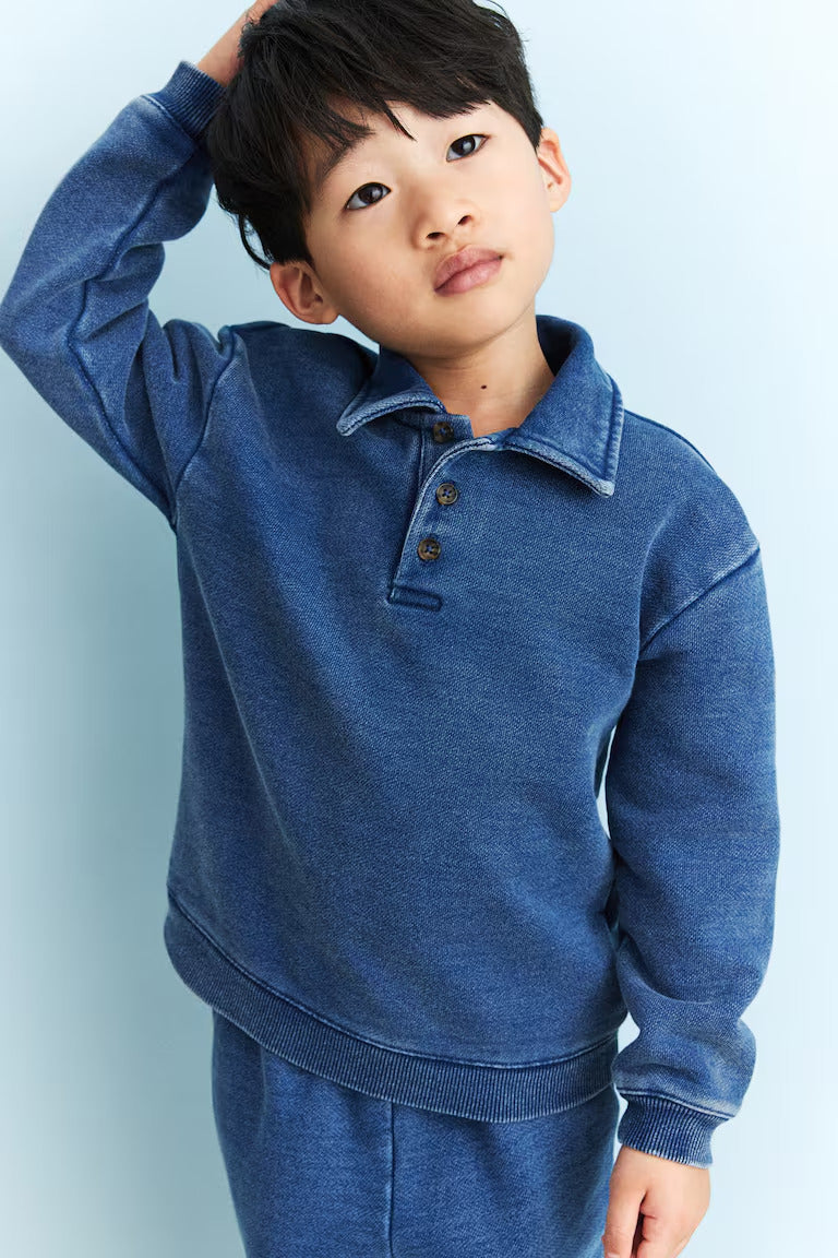 H&M COTTON SWEATSHIRT POLO SHIRT