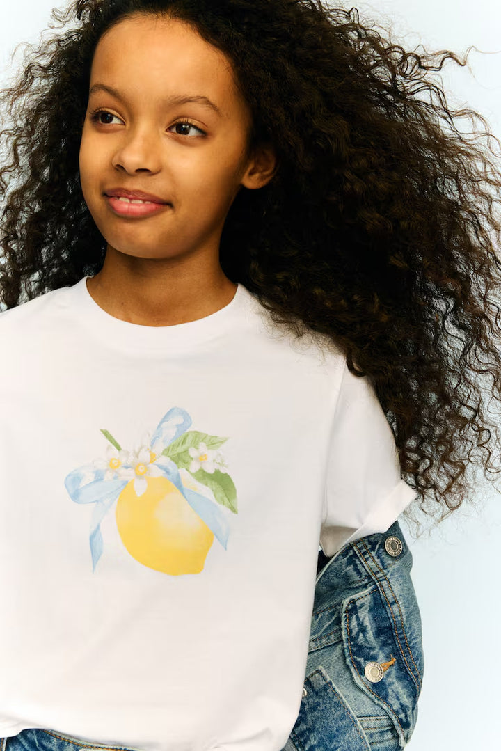 H&M T-SHIRT WITH PRINTED MOTIF