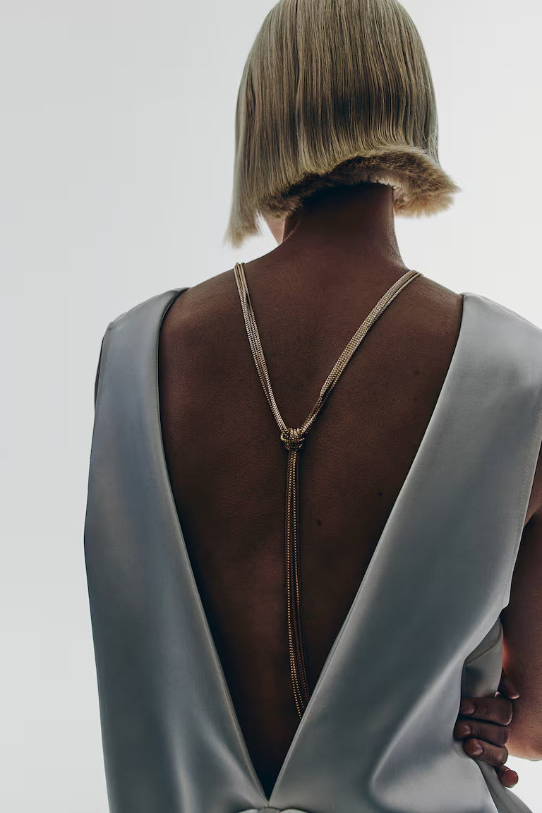 H&M BOX-CHAIN LARIAT NECKLACE