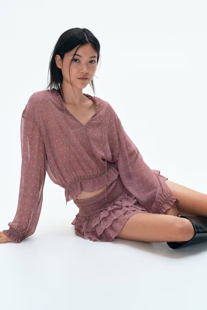 H&M TIERED MINI SKIRT